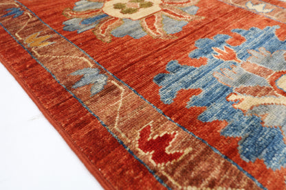 300 x 412 cm | Oriental Floral Orange Area Rug Afghan Hand Knotted Veg Dye Wool carpet