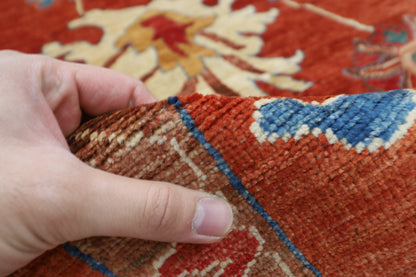300 x 412 cm | Oriental Floral Orange Area Rug Afghan Hand Knotted Veg Dye Wool carpet