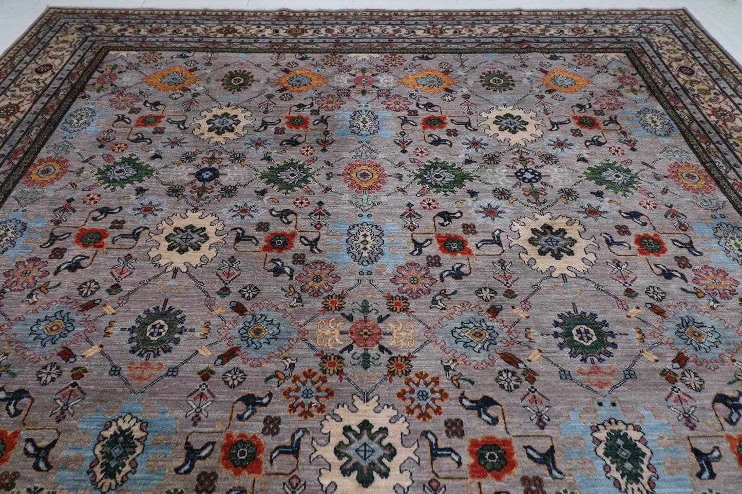 364 x 542 cm |  Bidjar purple Tribal large Area Rug Afghan Hand Knotted veg Dye Wool carpet