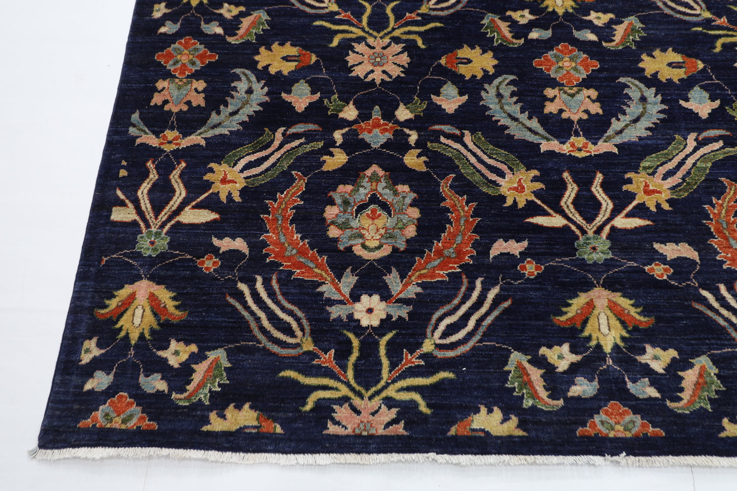 307 x 419 cm | Oriental Suzani blue Area Rug Afghan Hand Knotted Veg Dye Wool carpet