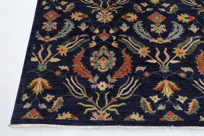 307 x 419 cm | Oriental Suzani blue Area Rug Afghan Hand Knotted Veg Dye Wool carpet