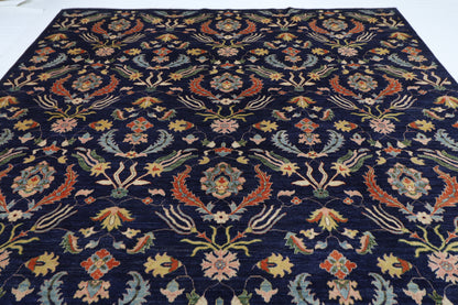 307 x 419 cm | Oriental Suzani blue Area Rug Afghan Hand Knotted Veg Dye Wool carpet