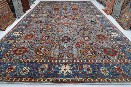 368 x 542 cm |  Bidjar gray Tribal large Area Rug Afghan Hand Knotted veg Dye Wool carpet