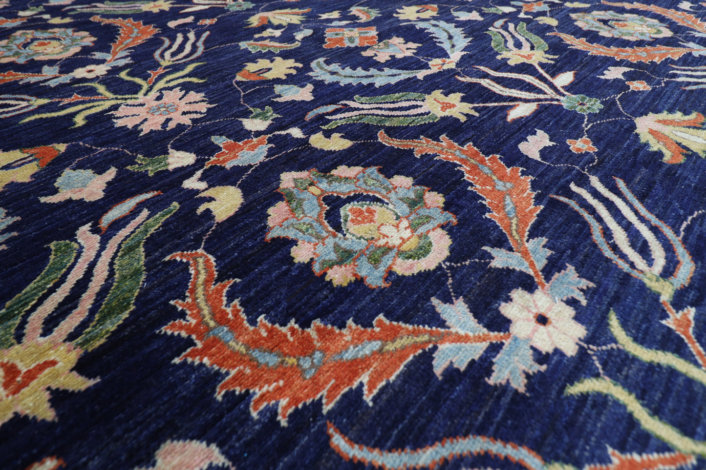 307 x 419 cm | Oriental Suzani blue Area Rug Afghan Hand Knotted Veg Dye Wool carpet