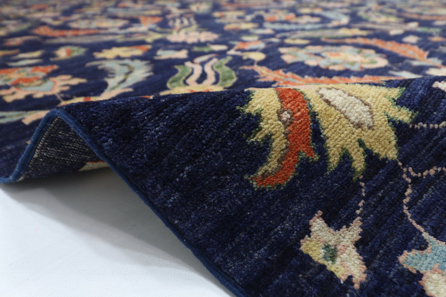 307 x 419 cm | Oriental Suzani blue Area Rug Afghan Hand Knotted Veg Dye Wool carpet