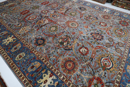 368 x 542 cm |  Bidjar gray Tribal large Area Rug Afghan Hand Knotted veg Dye Wool carpet