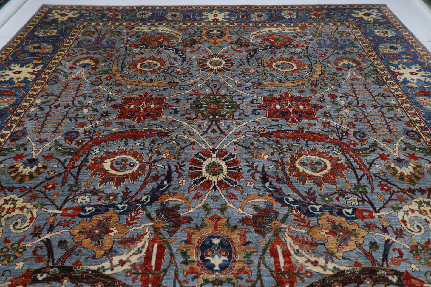 368 x 542 cm |  Bidjar gray Tribal large Area Rug Afghan Hand Knotted veg Dye Wool carpet