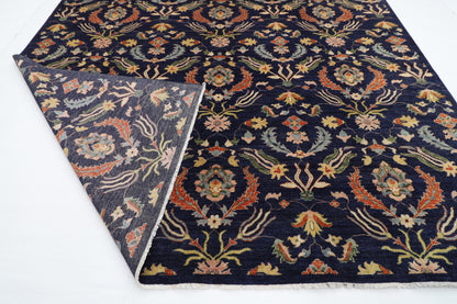 307 x 419 cm | Oriental Suzani blue Area Rug Afghan Hand Knotted Veg Dye Wool carpet