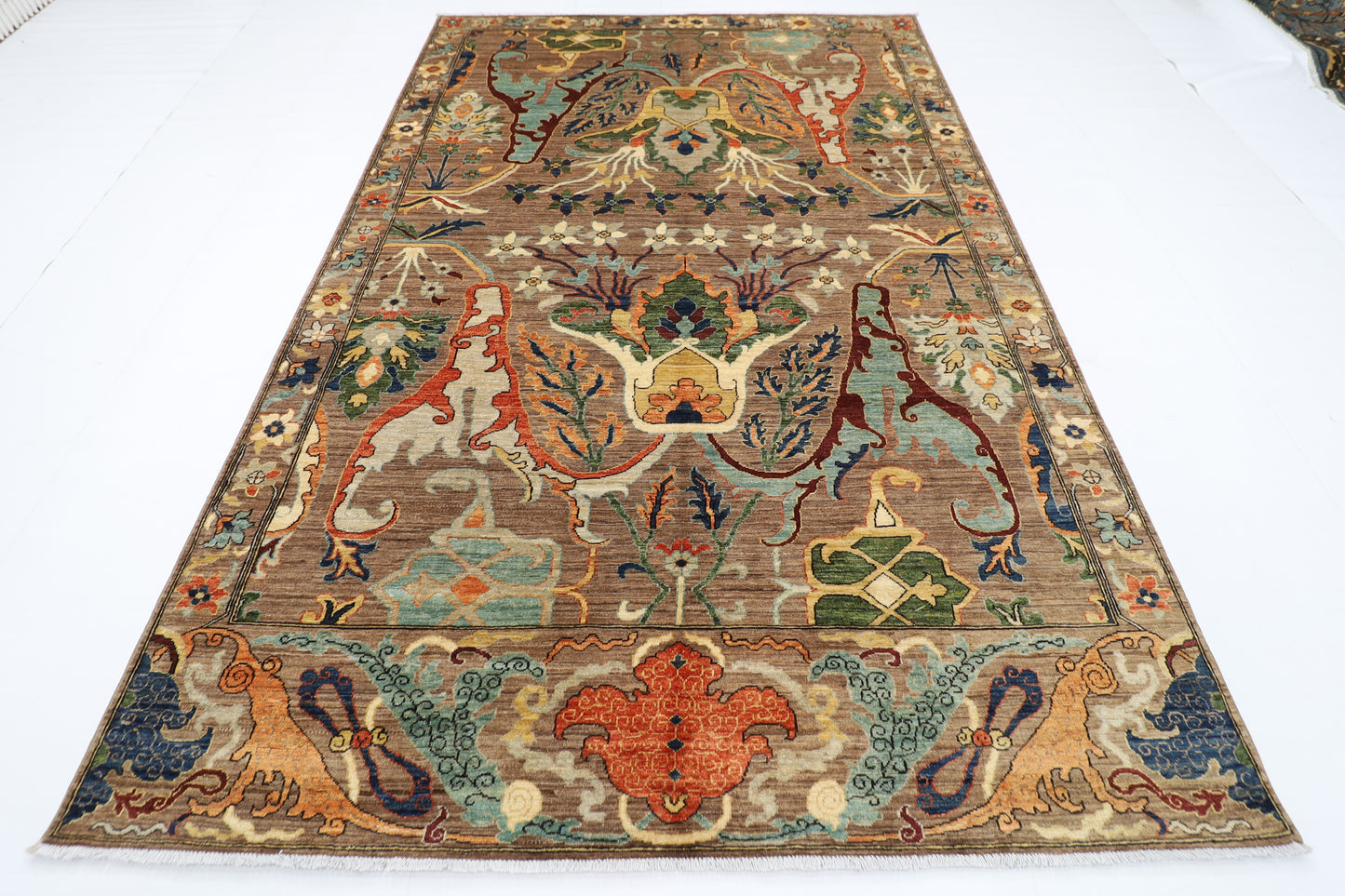 203 x 306 cm | Oriental Kawros brown Area Rug Afghan Hand Knotted Veg Dye Wool carpet