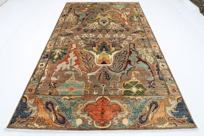 203 x 306 cm | Oriental Kawros brown Area Rug Afghan Hand Knotted Veg Dye Wool carpet