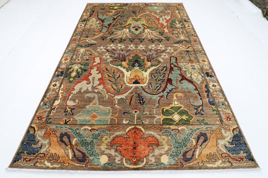 203 x 306 cm | Oriental Kawros brown Area Rug Afghan Hand Knotted Veg Dye Wool carpet