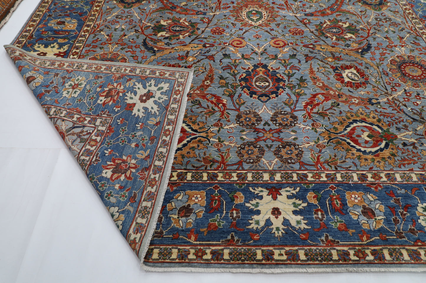 368 x 542 cm |  Bidjar gray Tribal large Area Rug Afghan Hand Knotted veg Dye Wool carpet