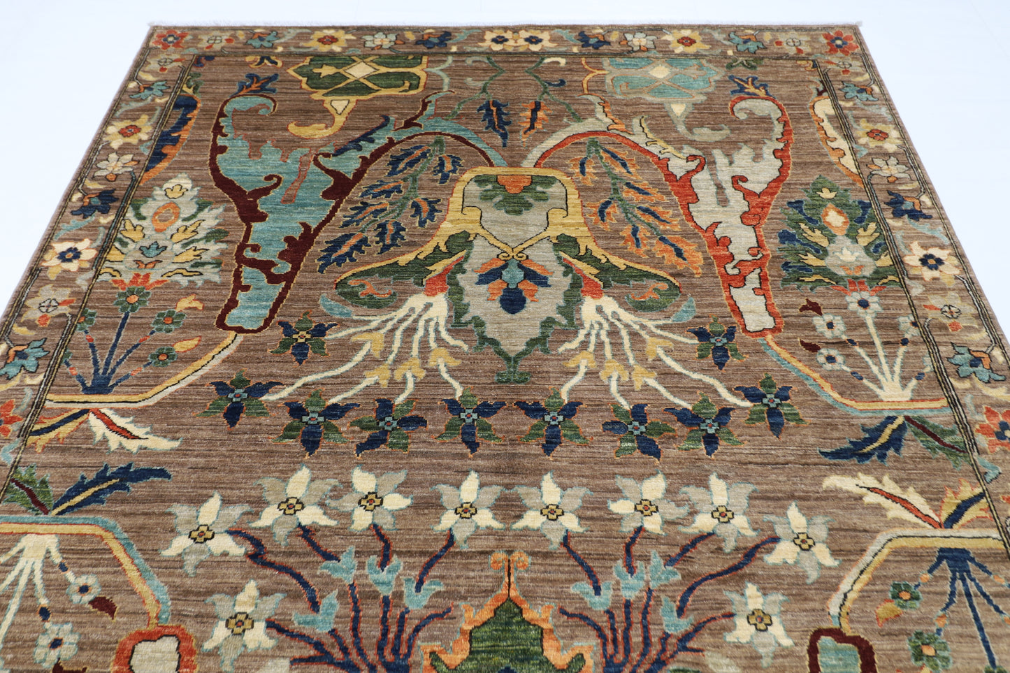 203 x 306 cm | Oriental Kawros brown Area Rug Afghan Hand Knotted Veg Dye Wool carpet