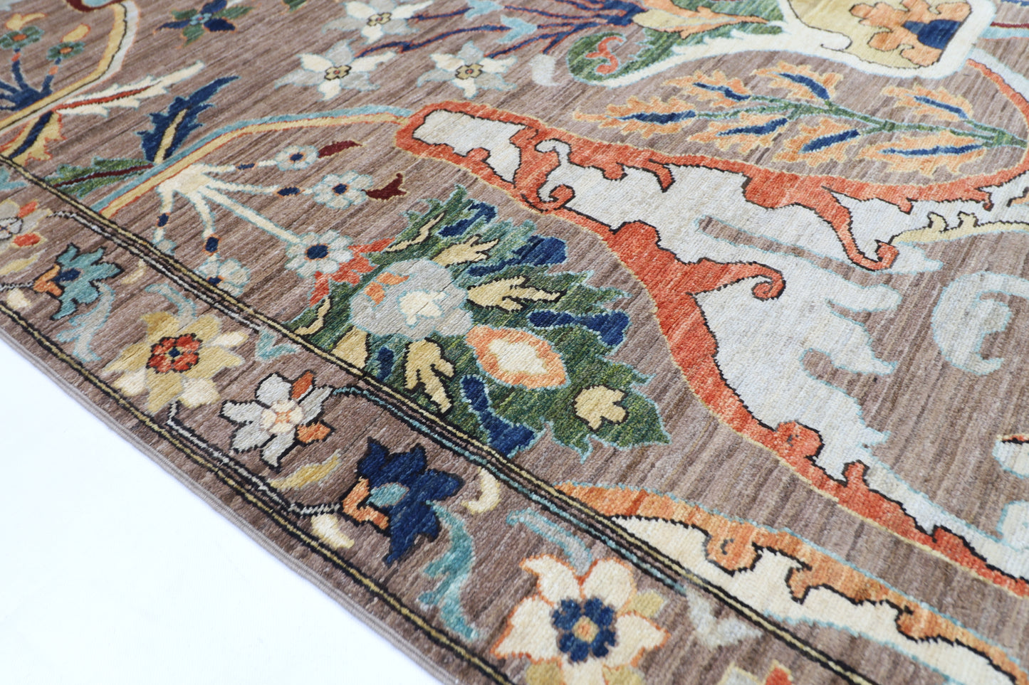 203 x 306 cm | Oriental Kawros brown Area Rug Afghan Hand Knotted Veg Dye Wool carpet