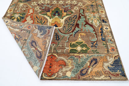 203 x 306 cm | Oriental Kawros brown Area Rug Afghan Hand Knotted Veg Dye Wool carpet