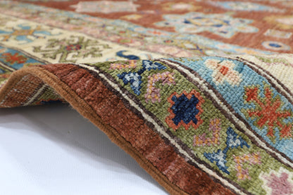 276 x 358 cm | Oriental Kazak brown Area Rug Afghan Hand Knotted Veg Dye Wool carpet