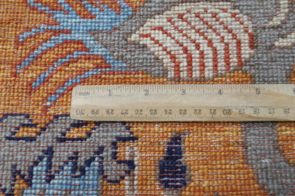 274 x 357 cm | Oriental Birds Gold Area Rug Afghan Hand Knotted Veg Dye Wool carpet