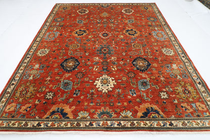 253 x 297 cm | Oriental Serapi Orange Area Rug Afghan Hand Knotted Veg Dye Wool carpet
