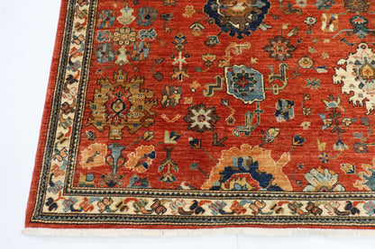 253 x 297 cm | Oriental Serapi Orange Area Rug Afghan Hand Knotted Veg Dye Wool carpet
