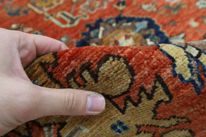 253 x 297 cm | Oriental Serapi Orange Area Rug Afghan Hand Knotted Veg Dye Wool carpet