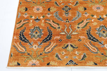 257 x 299 cm | Oriental Suzani Glod Area Rug Afghan Hand Knotted Veg Dye Wool carpet
