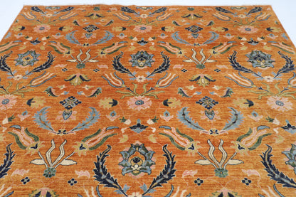 257 x 299 cm | Oriental Suzani Glod Area Rug Afghan Hand Knotted Veg Dye Wool carpet