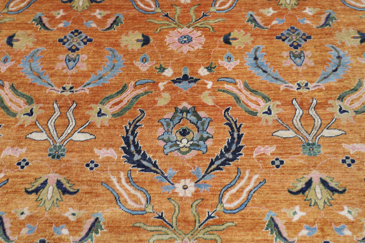 257 x 299 cm | Oriental Suzani Glod Area Rug Afghan Hand Knotted Veg Dye Wool carpet