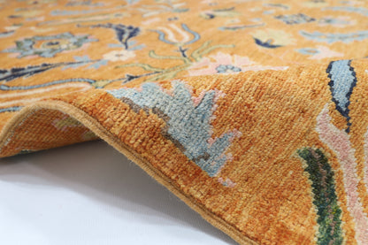257 x 299 cm | Oriental Suzani Glod Area Rug Afghan Hand Knotted Veg Dye Wool carpet