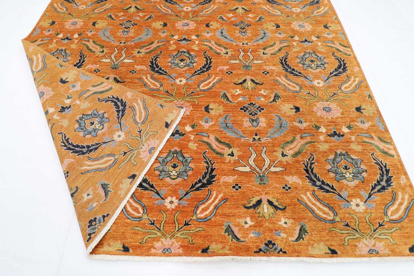 257 x 299 cm | Oriental Suzani Glod Area Rug Afghan Hand Knotted Veg Dye Wool carpet