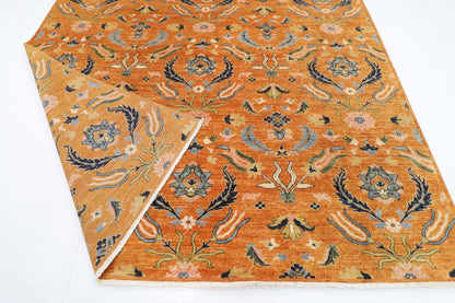257 x 299 cm | Oriental Suzani Glod Area Rug Afghan Hand Knotted Veg Dye Wool carpet