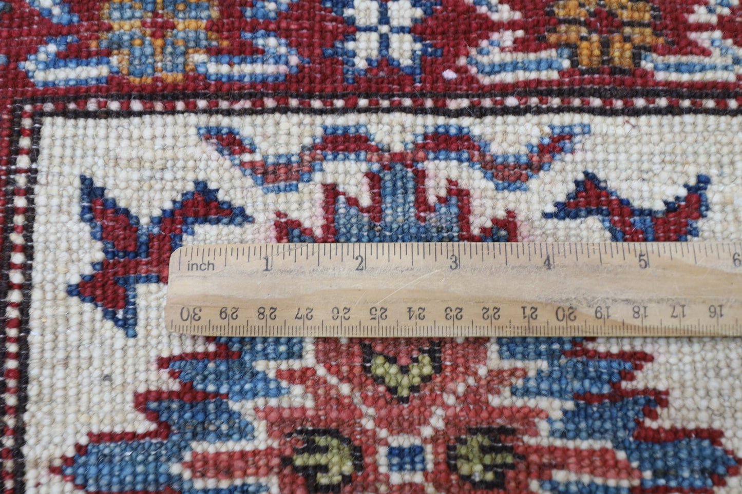 271 x 371 cm | Oriental Geometric Red Area Rug Afghan Hand Knotted Veg Dye Wool carpet