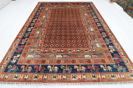 270 x 360 cm | Oriental Animal Tribal Area Rug Afghan Hand Knotted Veg Dye Wool carpet