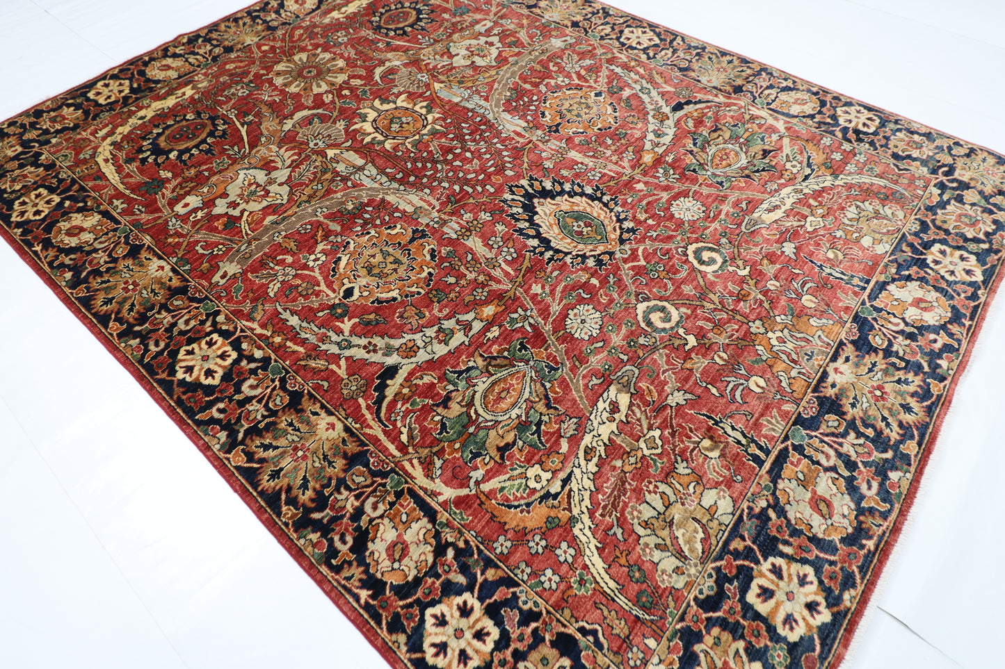 242 x 307 cm | Oriental Bidjar Red Area Rug Afghan Hand Knotted Veg Dye Wool carpet