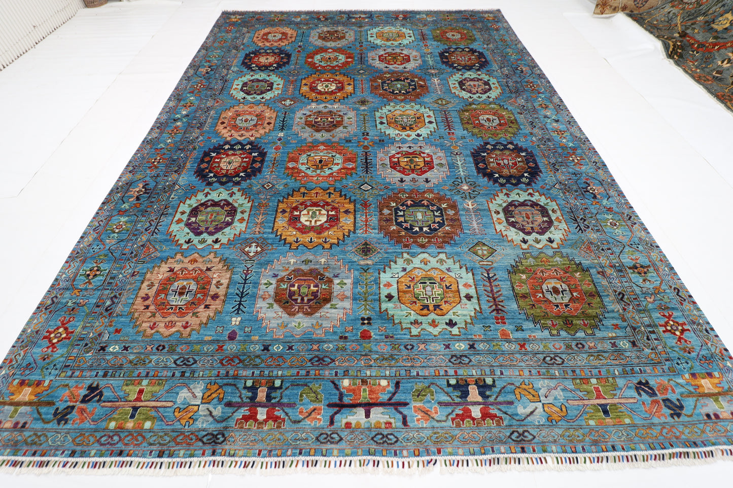 269 x 375 cm | Oriental Waziri Area Rug Afghan Hand Knotted Veg Dye Wool carpet