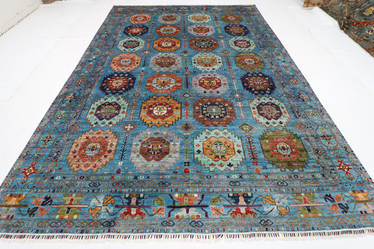 269 x 375 cm | Oriental Waziri Area Rug Afghan Hand Knotted Veg Dye Wool carpet