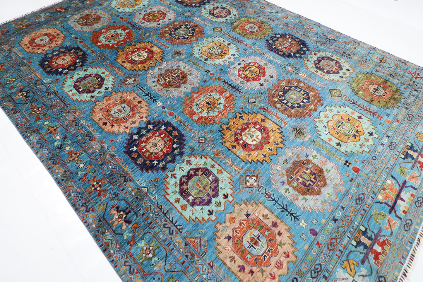 269 x 375 cm | Oriental Waziri Area Rug Afghan Hand Knotted Veg Dye Wool carpet