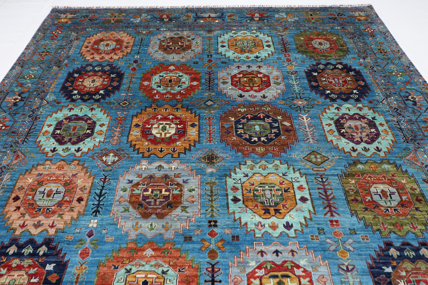 269 x 375 cm | Oriental Waziri Area Rug Afghan Hand Knotted Veg Dye Wool carpet