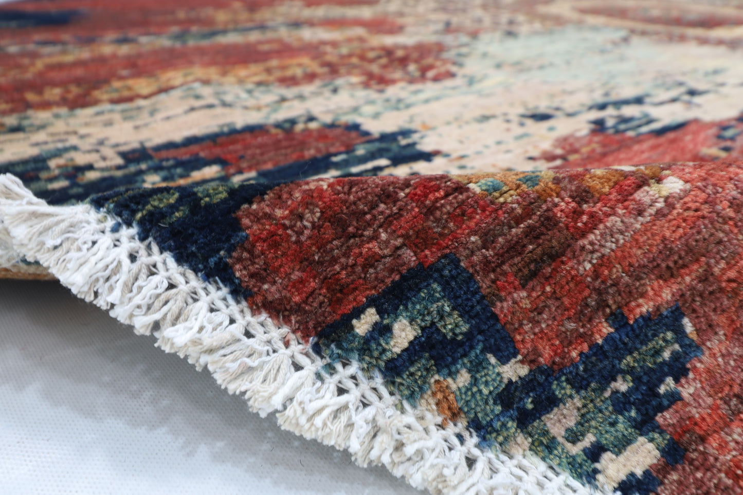 296 x 293 cm | Oriental Abstract Round Rug Afghan Hand Knotted Veg Dye Wool carpet