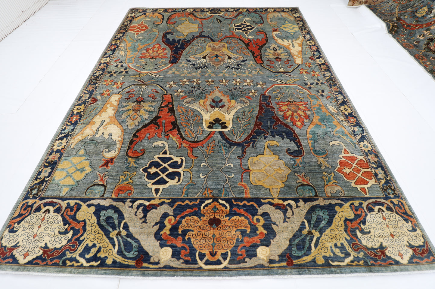 271 x 364 cm | Oriental Kawros Gray Area Rug Afghan Hand Knotted Veg Dye Wool carpet