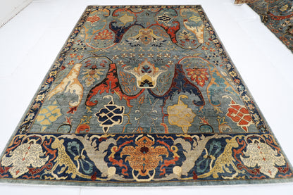 271 x 364 cm | Oriental Kawros Gray Area Rug Afghan Hand Knotted Veg Dye Wool carpet