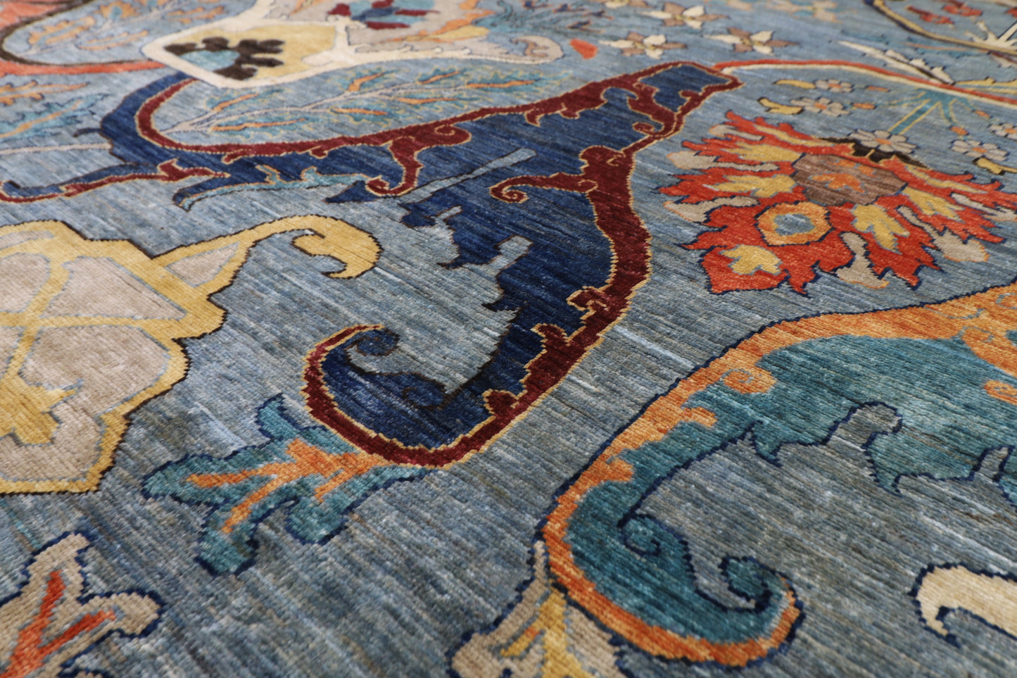 271 x 364 cm | Oriental Kawros Gray Area Rug Afghan Hand Knotted Veg Dye Wool carpet