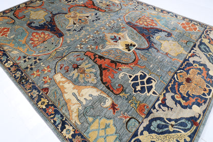271 x 364 cm | Oriental Kawros Gray Area Rug Afghan Hand Knotted Veg Dye Wool carpet