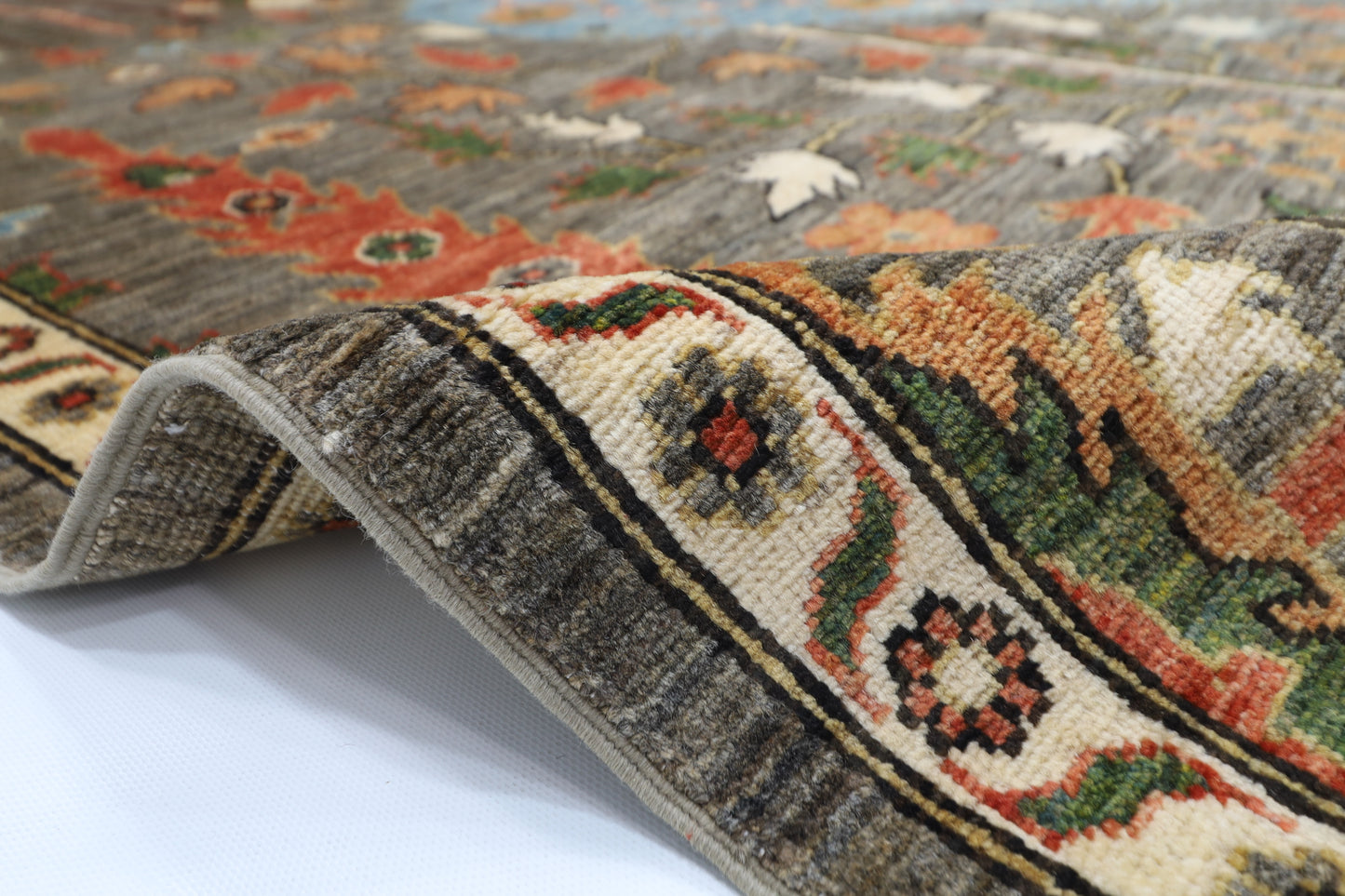 248 x 301 cm | Oriental Tree of life Brown Area Rug Afghan Hand Knotted Veg Dye Wool carpet