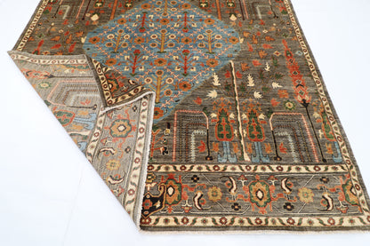 248 x 301 cm | Oriental Tree of life Brown Area Rug Afghan Hand Knotted Veg Dye Wool carpet
