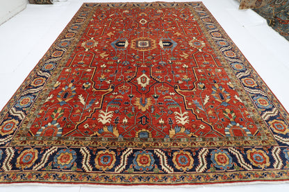 299 x 417 cm | Oriental Serapi Red Area Rug Afghan Hand Knotted Veg Dye Wool carpet