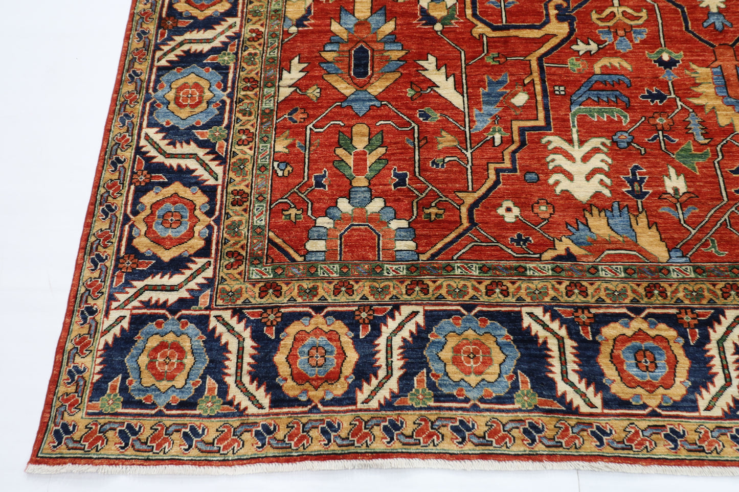 299 x 417 cm | Oriental Serapi Red Area Rug Afghan Hand Knotted Veg Dye Wool carpet