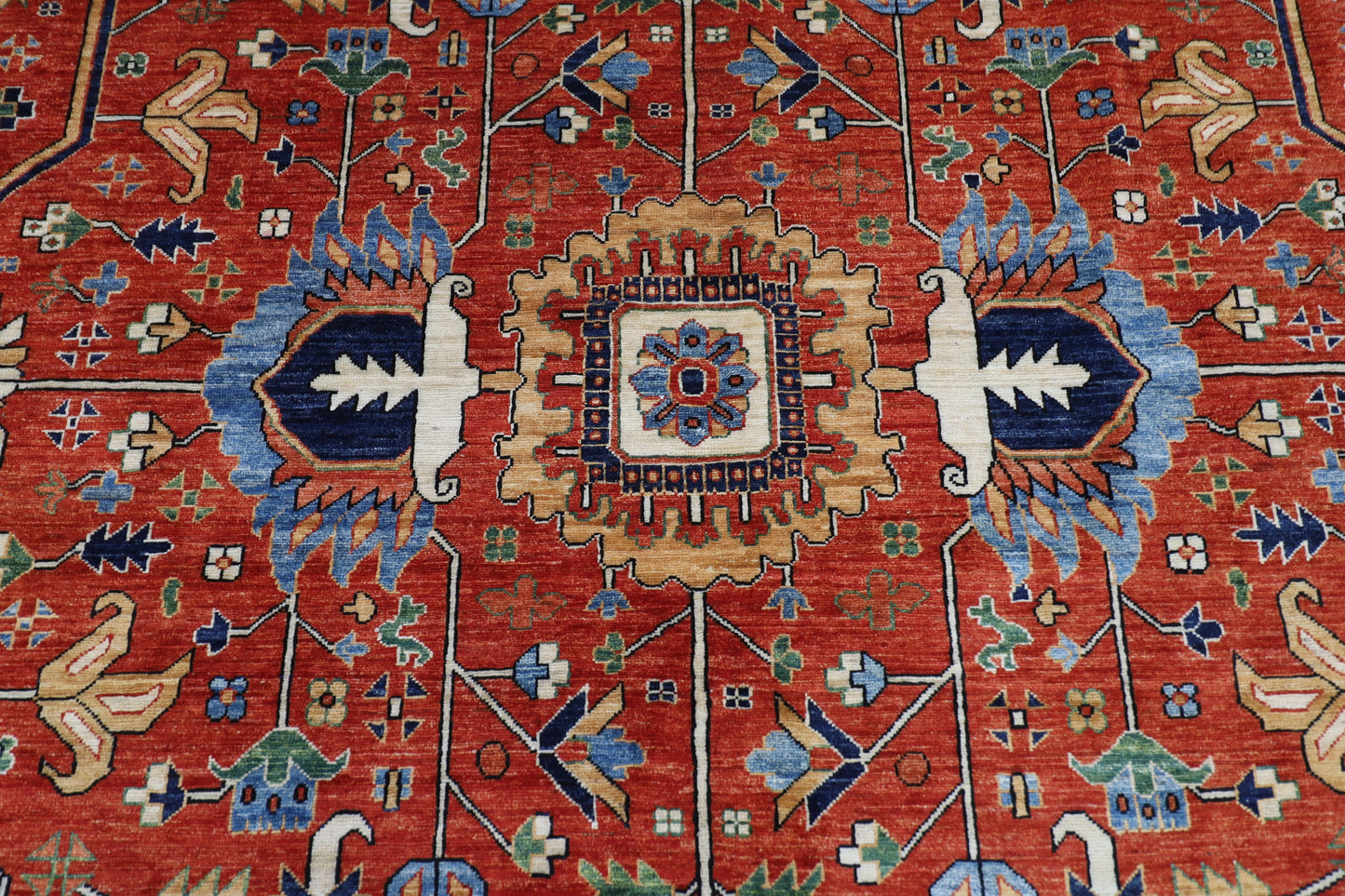 299 x 417 cm | Oriental Serapi Red Area Rug Afghan Hand Knotted Veg Dye Wool carpet
