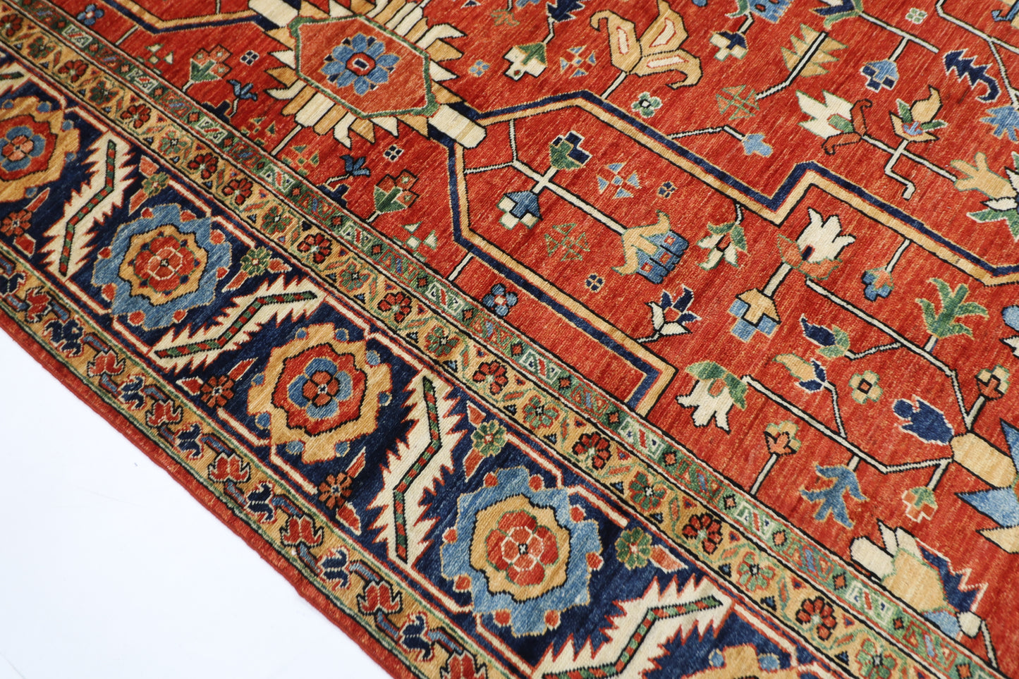 299 x 417 cm | Oriental Serapi Red Area Rug Afghan Hand Knotted Veg Dye Wool carpet