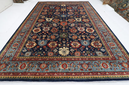 303 x 425 cm | Oriental Bidjar blue Area Rug Afghan Hand Knotted Veg Dye Wool carpet