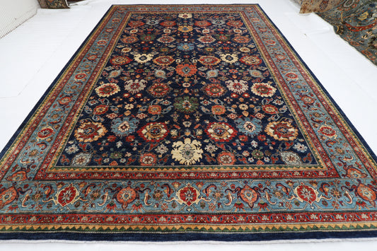 303 x 425 cm | Oriental Bidjar blue Area Rug Afghan Hand Knotted Veg Dye Wool carpet